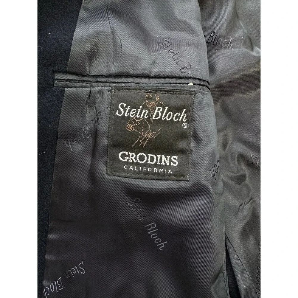 Stein Bloch Navy Blue Heavy Wool Sport Over‎ Coat Gold Buttons / Men's Size 40 R